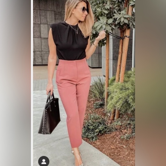 Zara Pants - Elegant coral High-Waisted Women's Pants